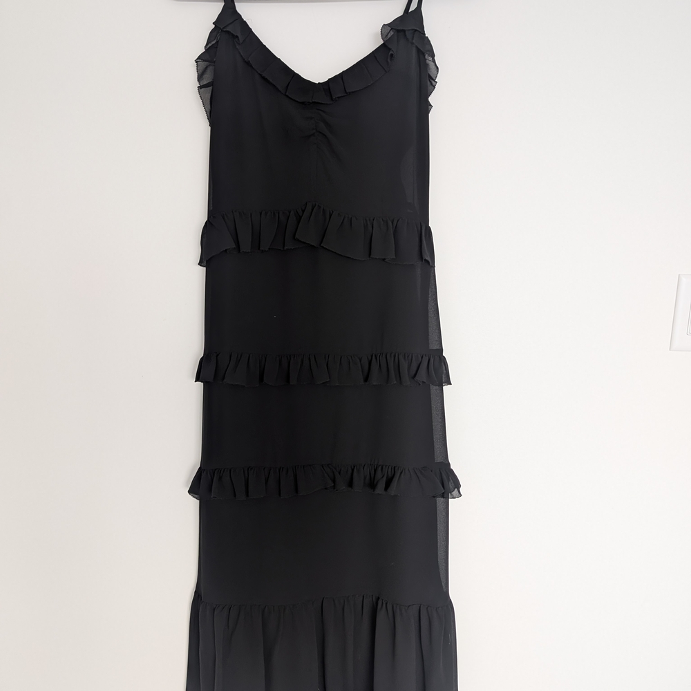 Michael Kors Black Ruffle Maxi Dress